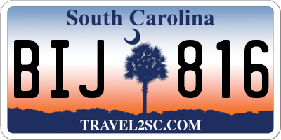SC license plate BIJ816
