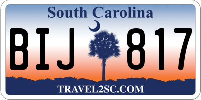 SC license plate BIJ817