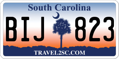SC license plate BIJ823