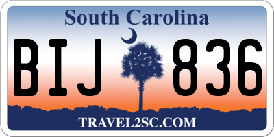 SC license plate BIJ836