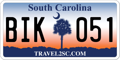 SC license plate BIK051