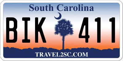 SC license plate BIK411