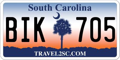 SC license plate BIK705