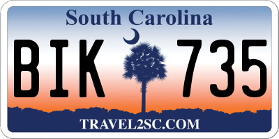 SC license plate BIK735