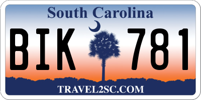 SC license plate BIK781