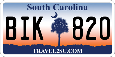 SC license plate BIK820