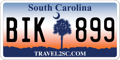 SC license plate BIK899