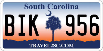 SC license plate BIK956