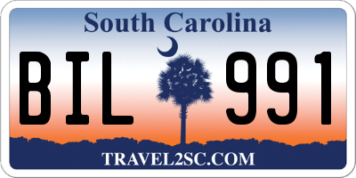 SC license plate BIL991