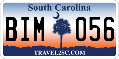 SC license plate BIM056