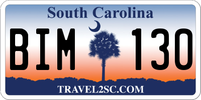 SC license plate BIM130