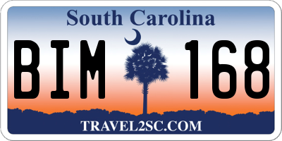 SC license plate BIM168