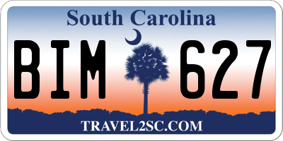SC license plate BIM627