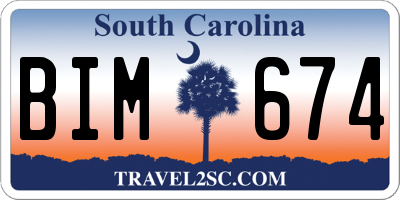 SC license plate BIM674
