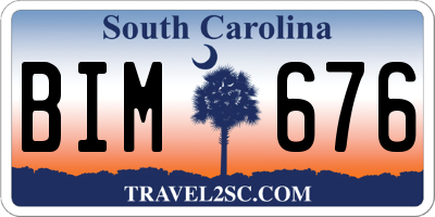 SC license plate BIM676