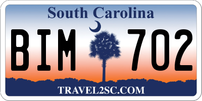 SC license plate BIM702
