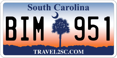 SC license plate BIM951