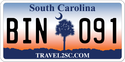 SC license plate BIN091