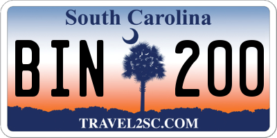SC license plate BIN200