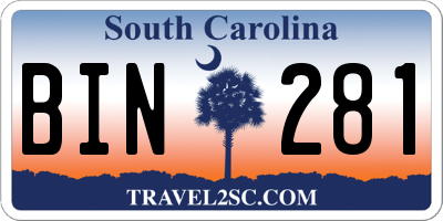 SC license plate BIN281
