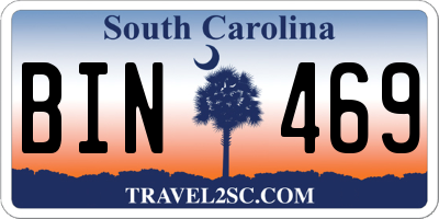 SC license plate BIN469