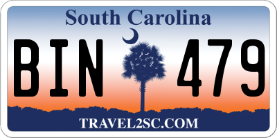SC license plate BIN479