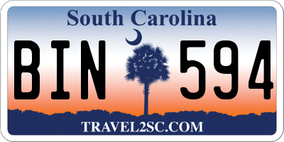 SC license plate BIN594