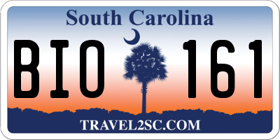 SC license plate BIO161
