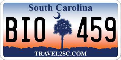 SC license plate BIO459