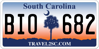 SC license plate BIO682