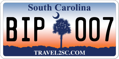 SC license plate BIP007