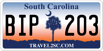 SC license plate BIP203