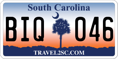 SC license plate BIQ046