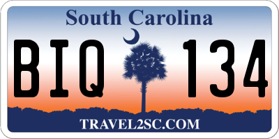 SC license plate BIQ134