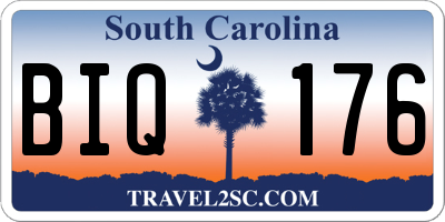 SC license plate BIQ176