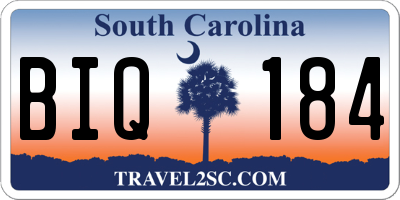 SC license plate BIQ184