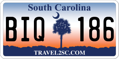 SC license plate BIQ186