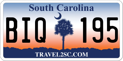 SC license plate BIQ195