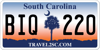 SC license plate BIQ220