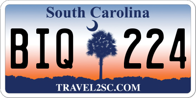 SC license plate BIQ224