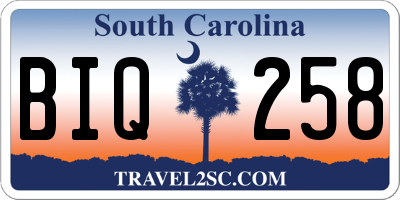 SC license plate BIQ258