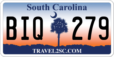 SC license plate BIQ279