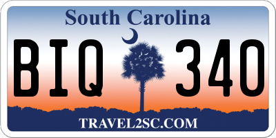 SC license plate BIQ340