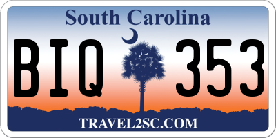 SC license plate BIQ353