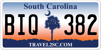 SC license plate BIQ382