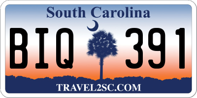 SC license plate BIQ391
