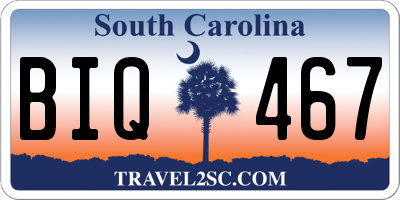 SC license plate BIQ467