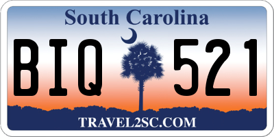 SC license plate BIQ521