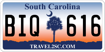 SC license plate BIQ616