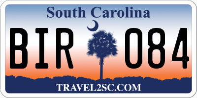 SC license plate BIR084